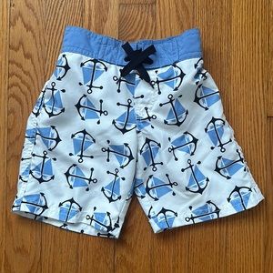 Janie & Jack sailboat & anchor toddler swim trunks - 3T!